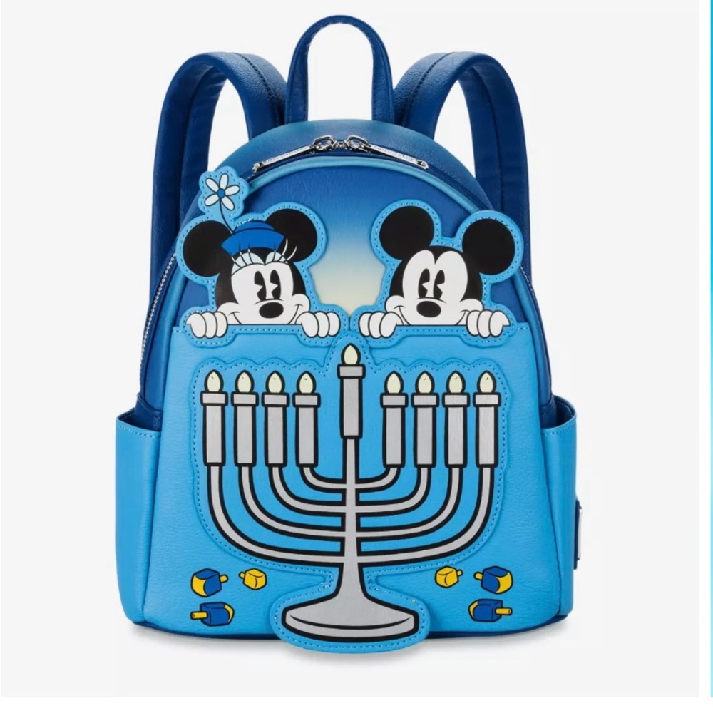 Mickey Mouse and Minnie Mouse Hanukkah Light-Up Loungefly Mini Backpack